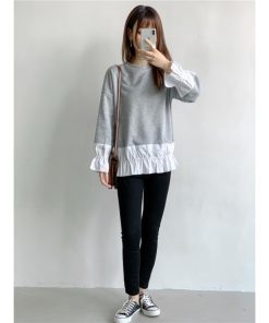 ｔシャツ・カットソー | トレーナー Tシャツ 長袖 レディース カジュアル レイヤード カットソー シャツ 異素材 切り替え トップス Tシャツ 重ね着 20代 ゆったり 秋物 50代 30代