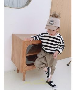 衣装 服 | 子供服 長袖Tシャツ キッズ 男の子 女の子 ロンT トップス 長袖 コットン 春 秋 カジュアル ボーダー柄 ナチュラル 可愛い 男女兼用