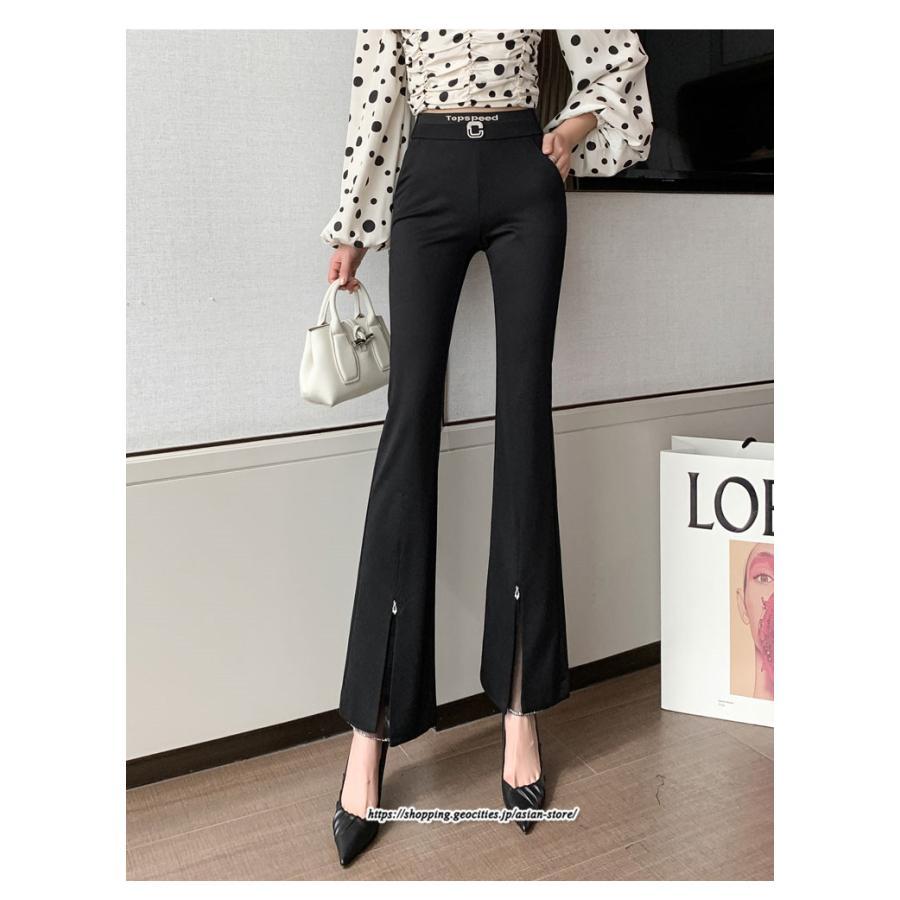 チノ・テーパード・ジョガー・スキニーパン | パンツ 秋 冬 レディース フレアパンツ ボトムス スリット スキニーパンツ 秋 冬 黒 無地 50代 40代 30代 大きいサイズ おしゃれ キレイめ 20代 送料無料 暖か