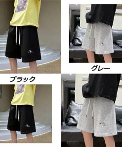 ハーフパンツ ショート | パンツ メンズ ワイドパンツ ハーフパンツ 5分丈 ウエストゴム 夏新作 シンプル プリント ゆったり 20代 30代 サマーパンツ 夏服 40代 スポーツ 大きいサイズ