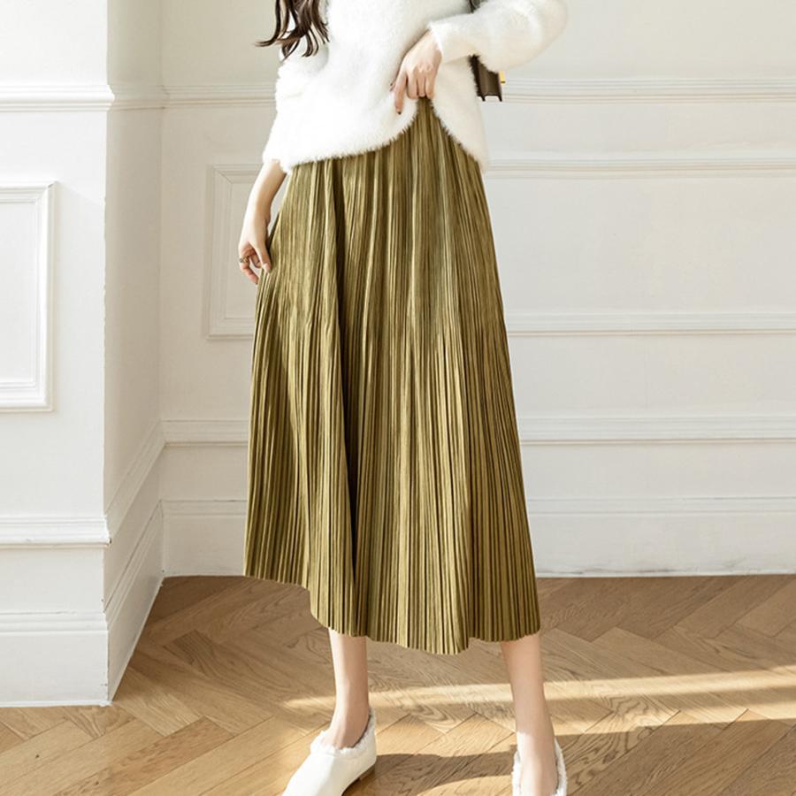 フレアスカート | プリーツスカート ハイウエスト 着やせ