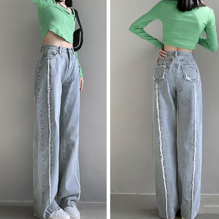 デニム | ワイドパンツ ハイウエスト 脚長