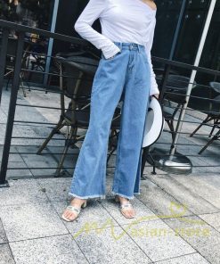 在庫ある | 短納期デニムワイドパンツ レディースボトムスジーンズ 九分丈パンツ デニムボトムス デニムパンツ 春夏秋 薄手 ゆったり 通学通勤 着痩せ ハイウエスト OL 無地