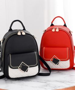 リュック | デイパック 3way レディース おしゃれ 小さめ フェイクレザー バックパック 配色 リュックサック ミニバイカラー