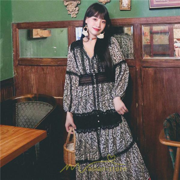 マキシ | マキシワンピース レディース ロングワンピース 大人 黒 Vネック 着痩せ フランス風 上品 高品質 きれいめ シフォン レース 人気 パーティー 二次会 夏秋新作