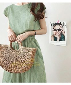 マキシ | ワンピース 半袖 夏ワンピース 20代30代 綿麻ワンピース ロングワンピース Aラインワンピース ウエストゴム リボン付き フレア 軽い 薄手 夏物 大人 40代50代