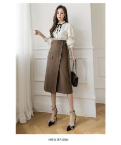 スカート | ボトムス レディース きれいめ 春夏 タイト秋服 2021 おしゃれ 膝丈 ハイウエスト 体型カバー お洒落 上品 通勤 OL カジュアル 20代30代40代