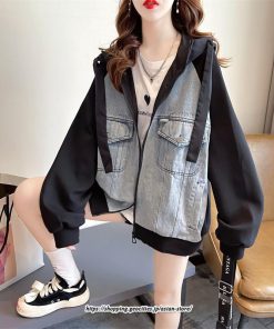 コート・ジャケット | フード付きデニムジャケット デニムジャケット レディース フード付き デニム ジャケット 送料無料 切り替え おしゃれ カジュアル 2022 細身 着痩せ 秋 冬 通勤