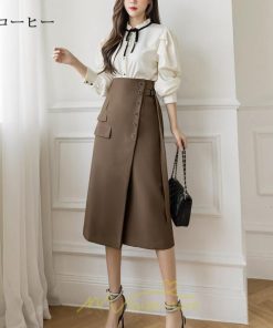 スカート | レディース ボトムス ロング丈 ミモレ丈 Aライン 楽チン 大人 きれいめ 20代 30代 40代 通勤 脚長効果 OL オシャレ 上品 ビジネス オフィス