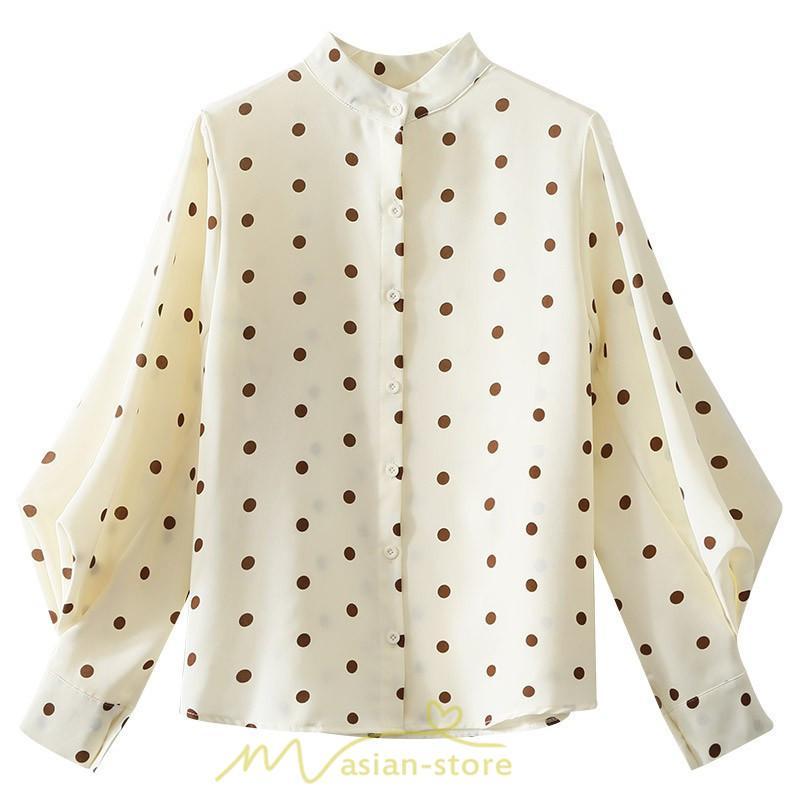 シャツ・ブラウス | シャス ブラウス 春夏 秋 シフォン レディース 長袖 フォーマル オフィス 入学式 入園式 ドット柄 外出 お出かけ ビジネス 20代30代40代50代 通勤 OL