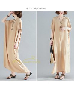 ミディアム | ワンピース マキシワンピース レディース ワンピ ロングワンピース ロングワンピ ロング マキシ 半袖 Vネック 体型カバー 2022夏物 カジュアル 20代30代40代50代