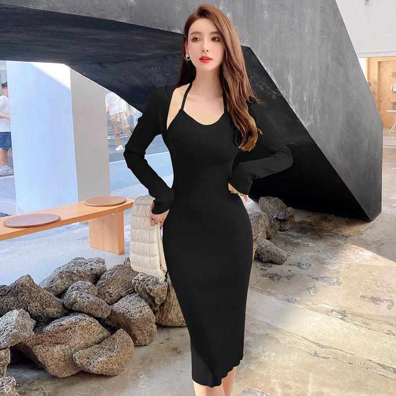 タイト | ニットワンピース長袖 タイトワンピース ストレッチワンピース 長袖ワンピース 膝丈 スリム お呼ばれ セクシーワンピース 上品 高級感 美ライン