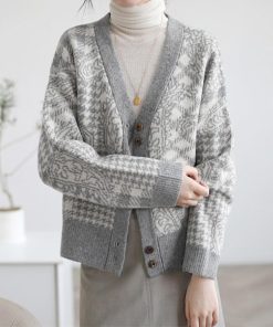 ニット・セーター | ニットジャケット レディース Vネック