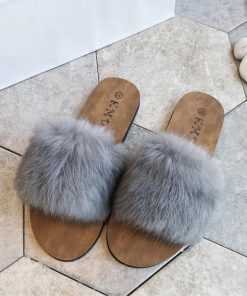 サンダル | ファーレディースミュール ぺたんこ スリッパ 韓国