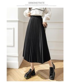 スカート | ロング 秋 秋服 レディース ボトムス ロング冬 プリーツ 無地 可愛い カジュアル オシャレ 着痩せ 韓国風 可愛い キレイめ