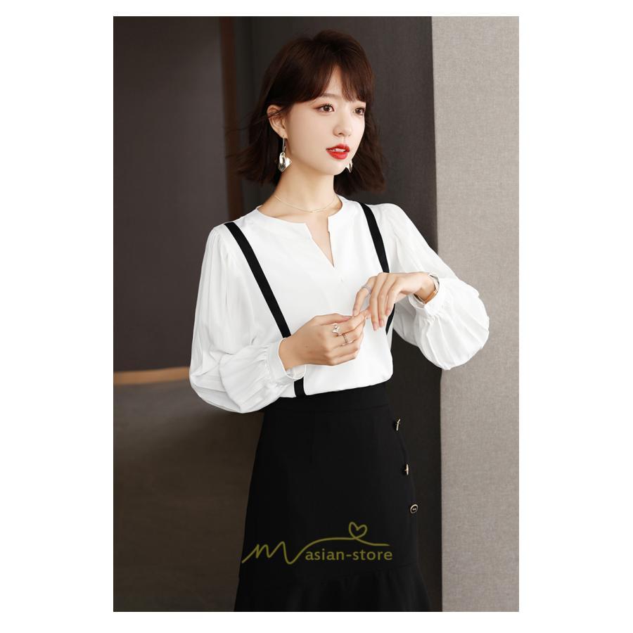 シャツ・ブラウス | ブラウス レディース シャツ 長袖 オフィス フォーマル スーツ インナー 白 シフォン ビジネス 着痩せ お仕事 通勤 高級感 上品 おしゃれ OL