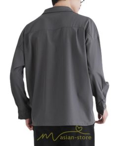 シャツ | メンズ トップス 長袖カジュアル開襟無地 白ビジネス 春 春服 秋 秋服 半袖 夏服 20代 落ち感 トレンド 30代 40代 50代