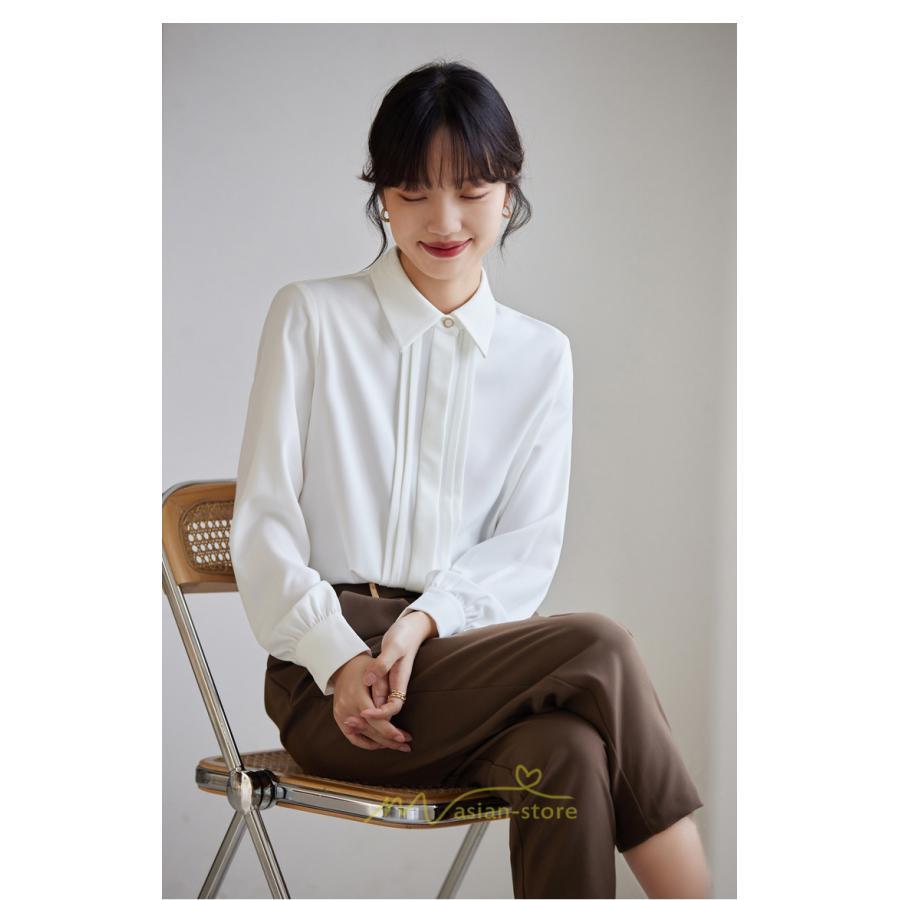 シャツ・ブラウス | ブラウス レディース 長袖 50代 白 シャツ ゆったり トップス きれいめ フォーマル 上品 フェミニン 高品質 20代 30代 お出かけ シフォン 通勤 OL 40代