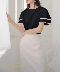 tシャツ・カットソー | トップス Tシャツ レディース 半袖 クルーネック ゆったり おしゃれ ブラウス 着痩せ 春 夏 秋 新作 L M 可愛い スカラップ袖 カジュアルTシャツ 無地