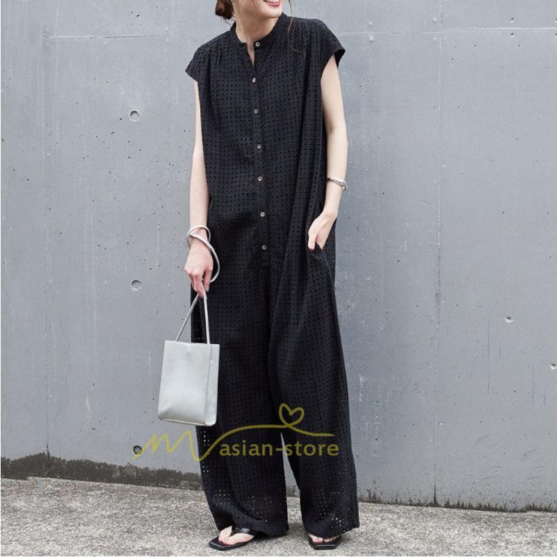 オーバーオール サロペット | サロペット レディース 40代 30代 20代 オールインワン コーデ パンツ ボトムス 春 夏 綿 コットン ゆったり 着痩せ 黒 通勤通学 20代30代40代50代 カジュアル