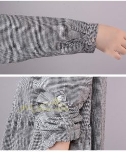 ミディアム | シャツワンピ 2WAY カーディガン 長袖 ロング 無地 体型カバー ワンピース アウター レディース チェック柄 通学通勤 お出かけ OL 春秋 20代/30代/40代/50代