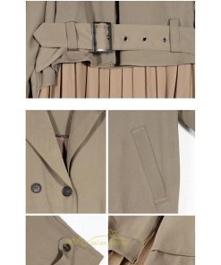 チェスターコート | トレンチコート レディース ロングコート ジャケット 切替 バッグプリーツ 長袖 秋物 アウター 防風 大人 無地 秋コーデ お洒落 エレガント 上品感 後ろベルト