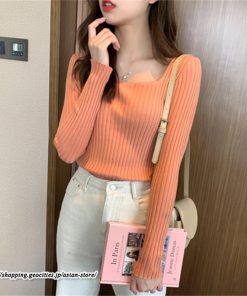 ニット・セーター | 秋 冬 ニット セーター 長袖 スクエアネック レディース トップス 無地 洗えるニット お洒落 シンプル 通勤 OL 上品 可愛い リブ きれいめ トレンド かわいい