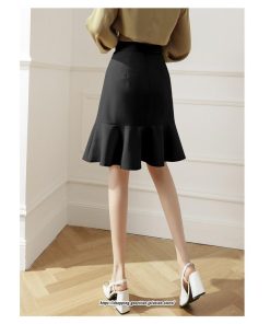 スカート | レディース ミニ膝上 マーメイド着痩せ フェミニン 優雅 上品 フリル 2022新作 韓国風 秋冬コーデ キレイめ 通勤 オシャレ 通学