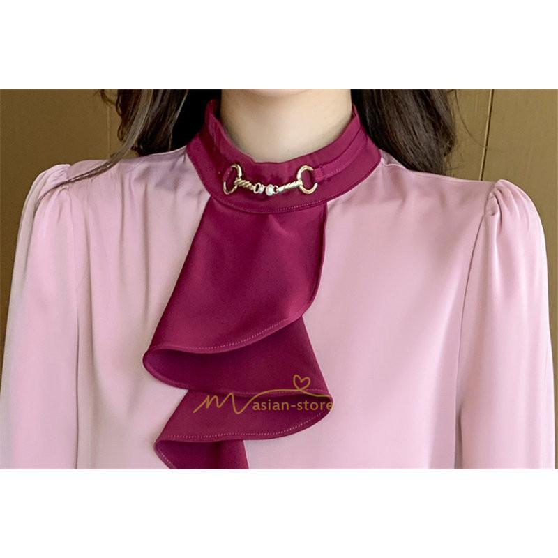 シャツ・ブラウス | ブラウス レディース 長袖 ブラウスシャツ ボウタイ フォーマル チュニック 大人 春 夏 春夏 フォーマル スーツ トップス 20代 30代 2022作 OL 高級感 母 ママ