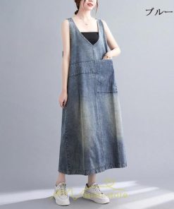 オーバーオール サロペット | デニム サロペット スカート オーバーオール ジャンパースカート レディース 可愛い オシャレ ポケット付き ロング 20代30代40代50代 オールインワン 夏秋