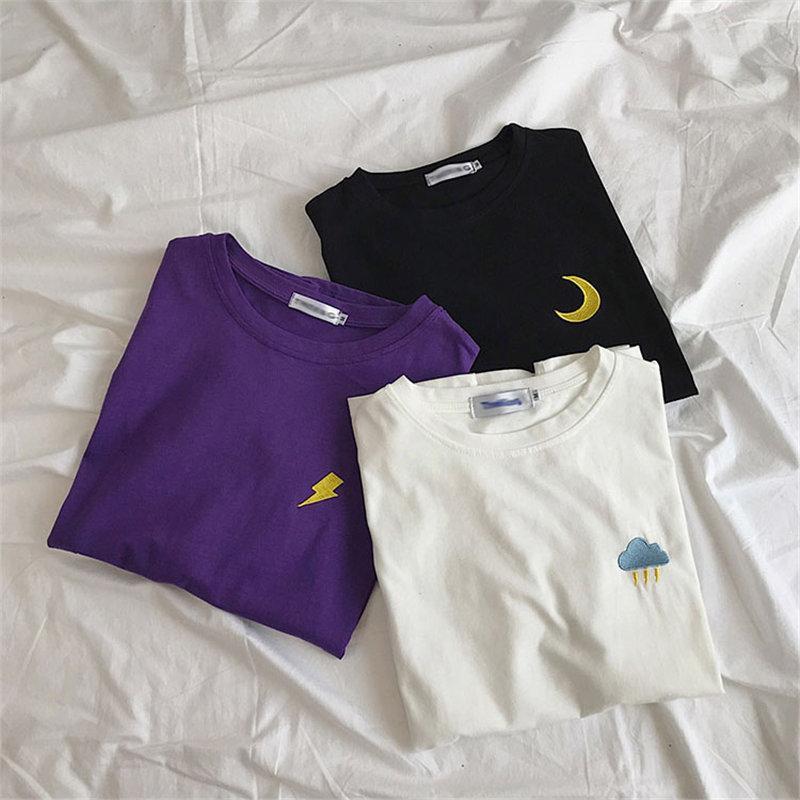 Tシャツ | Tシャツ メンズ 半袖 無地 レディース 天気 刺繍 カジュアル シンプル 夏新作 ゆったり 半袖カットソー 夏 大きいサイズ 2022 ゆったり ファッション