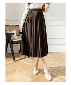 スカート | ロングロング 春 秋 プリーツ レデイース  体型カバー 着痩せ 通勤 通学 裏地付き ウエストゴム ゆったり お呼ばれ 楽チン 女子会 キレイめ