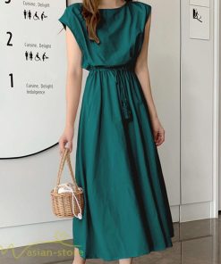 マキシ | 夏ワンピース 半袖 涼感 フレアワンピース 可愛い ロングワンピース ミモレ丈 大人 30代40代 オフィス お出かけ スリム 裏地付き リネン フェミニン 無地