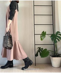 マキシ | ワンピース キャミワンピース レディース 秋 冬 Vネック  マーメイド マキシワンピ ロング デイリー おしゃれ 肩紐調節可 フリル 可愛い