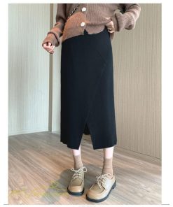 スカート | レディース マタニティウェア ロング丈 秋 冬 2022新作 妊婦服 裾口スリット 体型カバー ママ 産前 産後 ウエスト調整 マタニティきれいめ