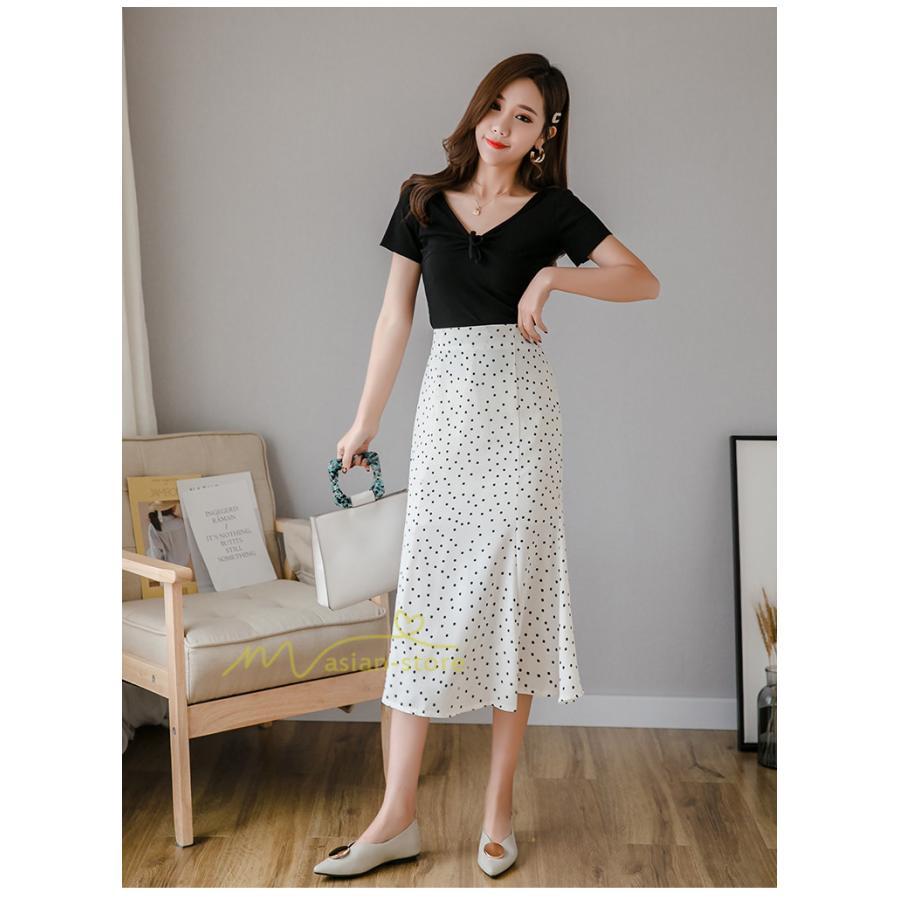 スカート | マーメイドマーメイド レディース ボトムス ロング丈 美シルエット ドット柄 シフォン20代30代40代 通勤通学 春夏 カジュアル 2022