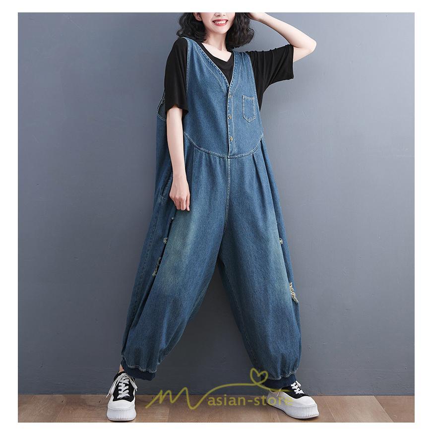オーバーオール サロペット | サロペット オールインワン レディース 春 デニム オーバーオール おしゃれ パンツ サルエル 体型カバー マタニティ カジュアル 大人 お出かけ 2022新作 秋 人気