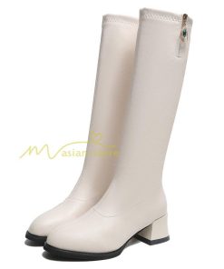 ロングブーツ | ブーツ ヒール カジュアル レディース 靴 シューズ お出かけ 秋冬 ロング丈ブーツ ジョッキーブーツ 太ヒール 黒靴 大人 美脚 春秋冬