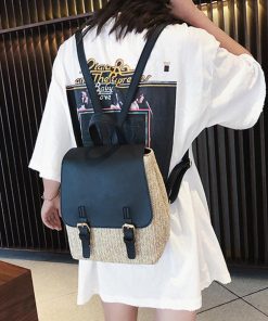 リュック | 可愛い ペーパー 編みこみ カジュアル リュックサック デイパック ストローバッグ レディース ミニリュック バッグパック