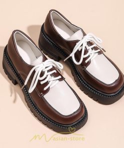 ローファー | 厚底 レディース 編み上げ 学生 通勤 通園 通学 靴 入学 スクール ハロウィン 学園祭 コスプレ 痛くない 疲れにくい 柔らかい 10代20代30代40代