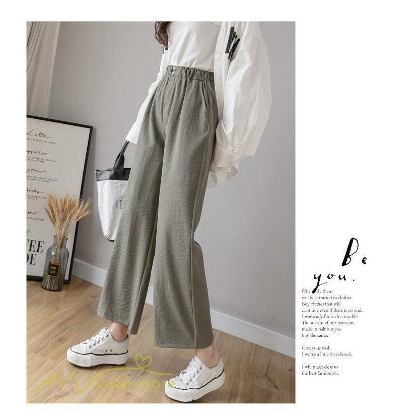 ワイドパンツ | ガウチョパンツ ゆったり ロングパンツ ハイウエストパンツ ウエストゴム カジュアルパンツ 無地 体型カバー レディース おしゃれ 通勤通学