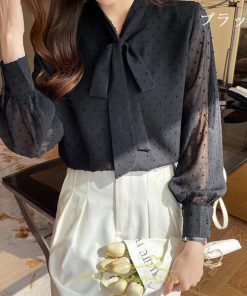 シャツ・ブラウス | シャツ ブラウス 秋冬 レディース スカーフタイ きれいめ フォーマル 春 長袖 無地 シンプル カジュアル 上品 通勤 お出かけ エレガント フェミニン オフィス