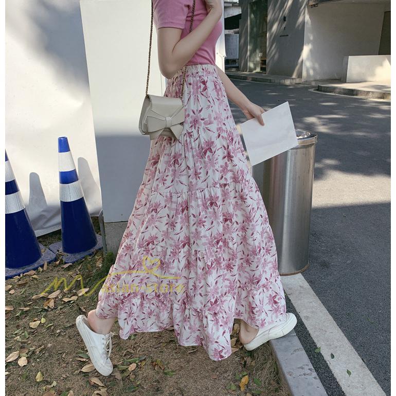 スカート | レディース シフォン フレア マキシ ロングウエストゴム マキシゆったり 普通着 お出かけ お呼ばれ カジュアル 通勤通学 リゾート