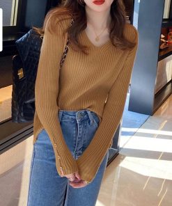 ニット・セーター | リブニットトップス レディースニットソー