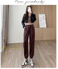 チノ・テーパード・ジョガー・スキニーパン | テーパードパンツ パンツ レディース 着痩せ ワイドパンツ 裾ひも付き ハイウエスト ウエストゴム カジュアル 秋冬 ロングパンツ 新作 無地 きれいめ コーデ