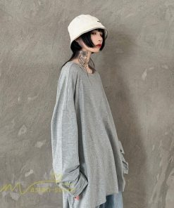 パーカー | 不規則 トップス レディース 2021新作 ワイドプルオーバー フードなし Tシャツ 長袖 インナー 日常感 着回し ゆったり 単品売り カジュアル