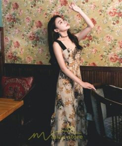 ミニ丈 | ロングワンピース ワンピース ロングワンピ レディース マキシ丈 ワンピ ノースリーブ Aライン 着痩せ 花柄 セクシー おしゃれ きれいめ 40代 30代 50代 夏