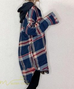 シャツ・ブラウス | チェックシャツ 裏起毛 厚手 レディース シャツ ミドル丈 シャツジャケット アウター 長袖 暖かい トップス 秋冬 ゆったり チュニック丈 チェック柄 20代 大人