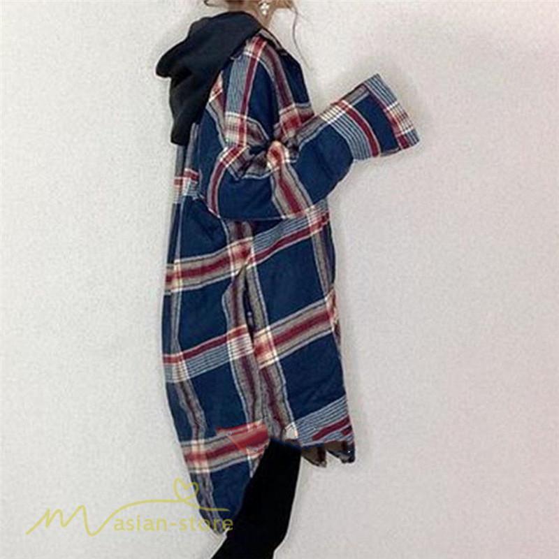 シャツ・ブラウス | チェックシャツ 裏起毛 厚手 レディース シャツ ミドル丈 シャツジャケット アウター 長袖 暖かい トップス 秋冬 ゆったり チュニック丈 チェック柄 20代 大人