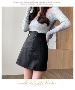 スカート | ミニレディース Aライン タイト フェイクレザー 脚長効果 シンプル ショート丈 カジュアル 着回し オシャレ 通勤 新作 お出かけ
